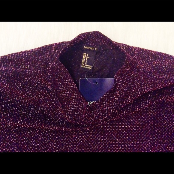 Long Sleeve Metallic Lurex Mock-Neck Top - Picture 5 of 8